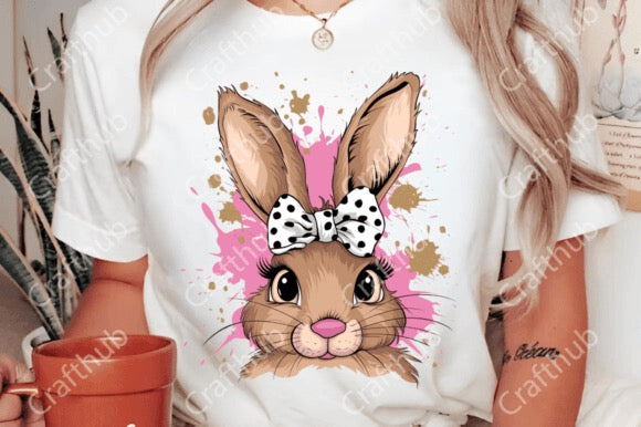 Polka Dot Bow Bunny