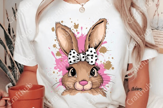 Polka Dot Bow Bunny